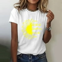 Aaimomet ženski vrhovi žene Suncokret Ljeto majica plus veličina labava bluza vrhovi djevojke majice kratkih