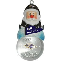 Topperscot by Boelter Brands NFL Santa Snow Globe Ornament, Baltimore Ravens