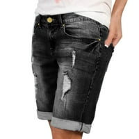 Hlače za žene traperice za žene Žene Ljetni pant Short Jean High Squik tanka rupa kratka pant sa džepom
