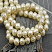 Češka staklena krema biserna barokna okrugla perle - odaberite svoju veličinu