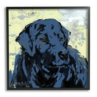 Stupell Industries savremena plava životinja za životinje pet slika crno uokvirena umjetnička štampa zidna