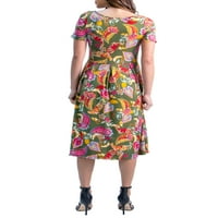 Comfort Odjeća ženska kratka rukava džepna Midi haljina