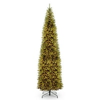Nacionalna stabla kompanije Umjetna pred-lit tanka božićna drvca, zelena, kraljevi drveta, višebojne svjetla,