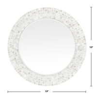 FinishMine & Co. Ivory Jasmine Pearl mozaički zidni ogledalo, obalno, okruglo, 0. In