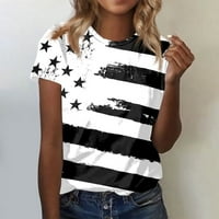 Sksloeg majice za ženska majica za žensku zastavu Ležerne prilike, tiskane majice, ljetni labavi patriotski