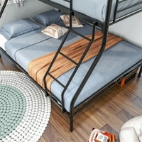 Aukfa Twin preko punog kreveta na sprat - metalni okvir kreveta za teške uslove rada sa sigurnosnom šinom-poboljšan