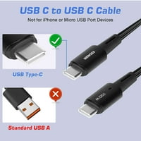 Urban USB C do USB C kabla 6,6ft 100W, USB 2. TIP CUPLING Kabel Brzi naboj za Sonim XP3plus, iPad Pro,