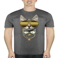 Bling Bling Mačka Smiješna Muška Grafička Majica Od Drvenog Uglja