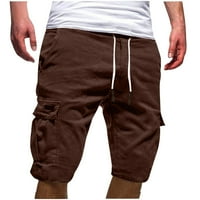 Caveitl muške rastezljive pantalone, muške sportske čiste boje zavoje Casual labave trenirke sa vezicama