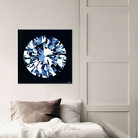Wynwood Studio modni i Glam zidni umjetnički platneni otisci 'Dijamanti su zauvijek' nakit-Crna, Plava