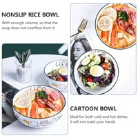 Hemoton Cartoon Bowl praktični pribor za jelo Rice Rice Bow Nenslip Breakfast Bowl
