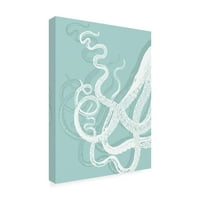 Zaštitni znak likovne umjetnosti 'pipci hobotnice bijeli na Seafoamu' platno Art Fab Funky