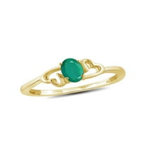 JewelersClub Smaragdni Prsten Birthstone Nakit-0. Karatni smaragdni 14k pozlaćeni srebrni prsten Nakit-prstenovi