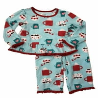 Carters infant & Toddler Girls Blue Fleece hot Cocoa Sleepwear Set pidžama 3T