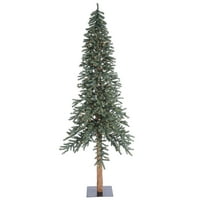 Vickerman 9 'prirodna kora alpska umjetna božićna stablo, topla bijela LED svjetla sa durama