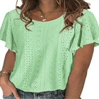 Sanviglor majica za žene Majica sa čvrstim bojama Lace Hollow Tee Boho Pulover Dailyer Tunic Bluza svijetlo