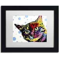 Zaštitni znak likovne umjetnosti The pop cat platna umjetnost dean russo, bijeli mat, crni okvir