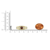 Imperial Gemstone 10k žuti zlatni ovalni rez GARNET 1 6CT TW Diamond Muški prsten