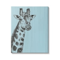 Stupell Industries jednostavan portret Žirafe rustikalno plavi uzorak Safari životinja, 20, dizajn Patricie