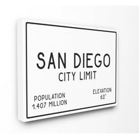 Kolekcija Dekor Dekor Stupell San Diego City Limit Platnena Zidna umjetnost
