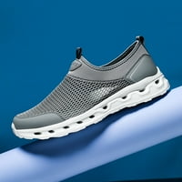 Slip-On muške sportske cipele ljetna moda jednostavna mreža prozračne šuplje cipele za hodanje udobne lagane Casual cipele tamno siva Veličina41