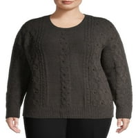 Srce N ' Crush ženski Plus Size mješoviti šav Fau Pearl detalj pulover džemper