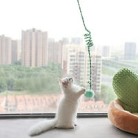 Reheyre prsten sa prugastim printom, zvono, plišana Lopta, savitljiva viseća igračka za mačke sa usisnom