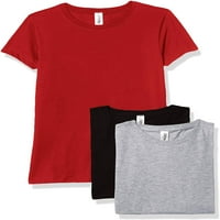 Marky G Odjeća za djevojke s kratkim rukavima kratkim rukavima od vrata s majicom pamuk, l, crveno