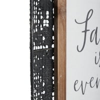 Porodica - Vintage Design Lay Metalni zid viseći sa prirodnim drvenim okvirom i tiskanim osjećajem