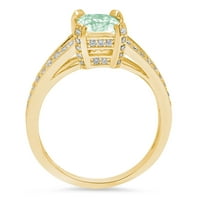 2.45 ct smaragdno rezano zeleno simulirani dijamant 18k gravura od žutog zlata Izjava zaručnički vjenčani