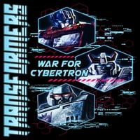 Muški transformatori rat za Cybertron znakove grafički Tee Crni medij