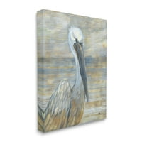 Stupell Industries obalna Pelican ptica apstraktna galerija portreta Galerija umotanih platnenih ispisa