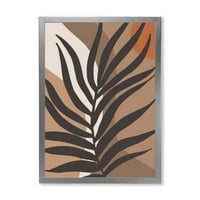 ProjektaRart 'oblici i tropske lišće siluete II' Moderna uramljena umjetnička štampa