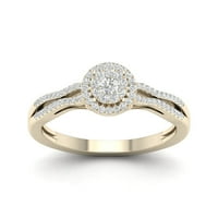 1 4ct TDW dijamant 10k zaručnički prsten od žutog zlata