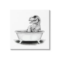 Stupell Funny T-Re Kupatilo Toaletu Životinje & Insekti Slika Galerija Umotana Platnu Print Zid Art