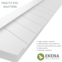 Ekena Millwork 12 W 75 H True Fit PVC Single Panel Chevron Modern Style fiksni Mount roletne, Crna