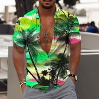 Odeerbi Hawaiian Shirt for Men Graphic Beach Shirts Fashion Casual Buttons odbijena kratka rukava bluza