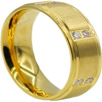 Brušeni i polirani pozlaćeni prsten od nerđajućeg čelika