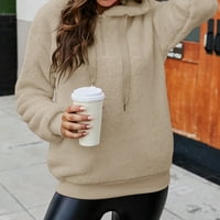 Hanerdun ženska dukserica ženska pulover dukserica s džepovima kaki 2XL
