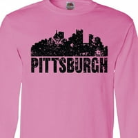 Inktastic Pittsburgh Skyline Grunge majica s dugim rukavima