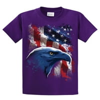 Američka ikona Orao ispred zastave kratka rukava majica-ljubičasta-XXL
