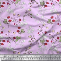 Soimoi krep svileni listovi tkanine, Floral & Berries Fruits štampana zanatska tkanina od strane Yard Wide