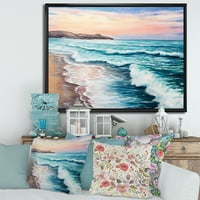 Sunrise Glow na okeanskim valovima III uokvirena slikarsko platno Art Print