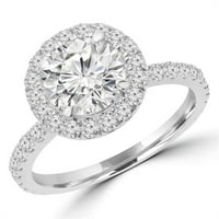 Veličanstvo Diamonds MD180457-P 1. CTW okrugli dijamantni vintage halo zaručnički prsten u 14K bijelom