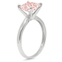 1.5 ct princeza rez roze simulirani dijamant 18k Bijelo zlato gravura Izjava Godišnjica angažman vjenčanje Solitaire prsten veličina 10.75