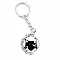 Song Music Drum Kit Energy Rotable Keyholder Ring Disc Accessories Chain Clip