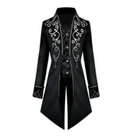 wendunide dukserice za muškarce Muška Steampunk jakna Vintage Frackcoat Gothic Frack Coat Muška flis jakne
