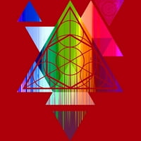 Rainbow trouglovi - Sveta geometrija Juniors Crvena grafička Tee-dizajn ljudi 2XL