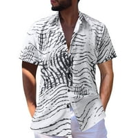Muška majica Ležerne prilike stilizirane gumb prema dolje Ispisano ovratnik na plaži s kratkim rukavima