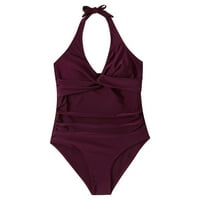 Ženski jednodijelni dan kupaćih kostimina dubokih V minimalistički čvrsti ljetni ljetni klirens za bikinije